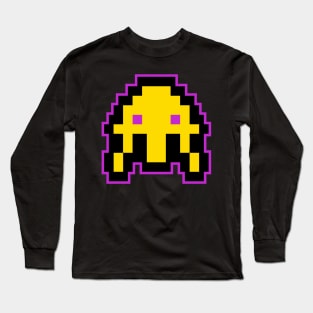 Yellow Cute Alien 8 Bit Long Sleeve T-Shirt